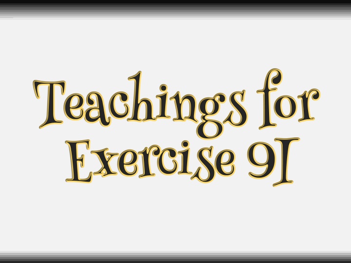 teachings for exercise 9i