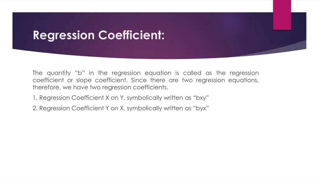 regression coefficient