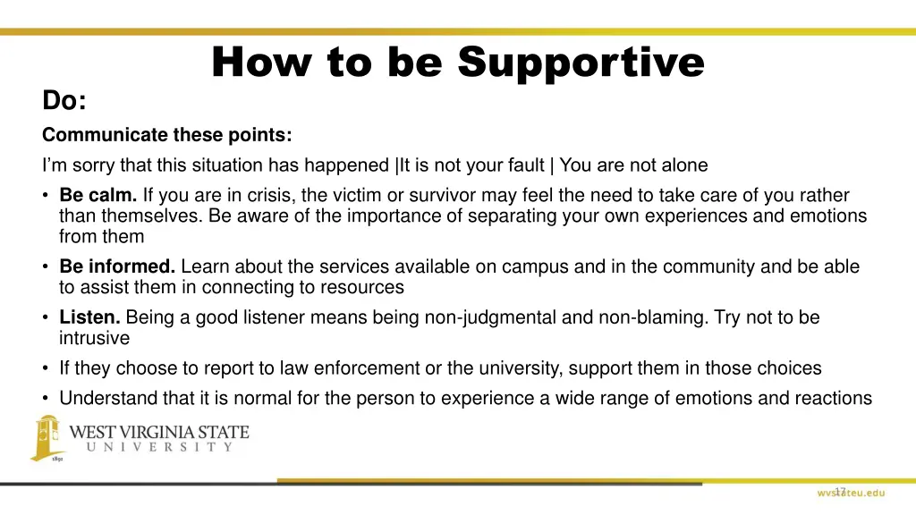 how to be supportive