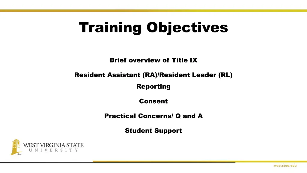 training objectives