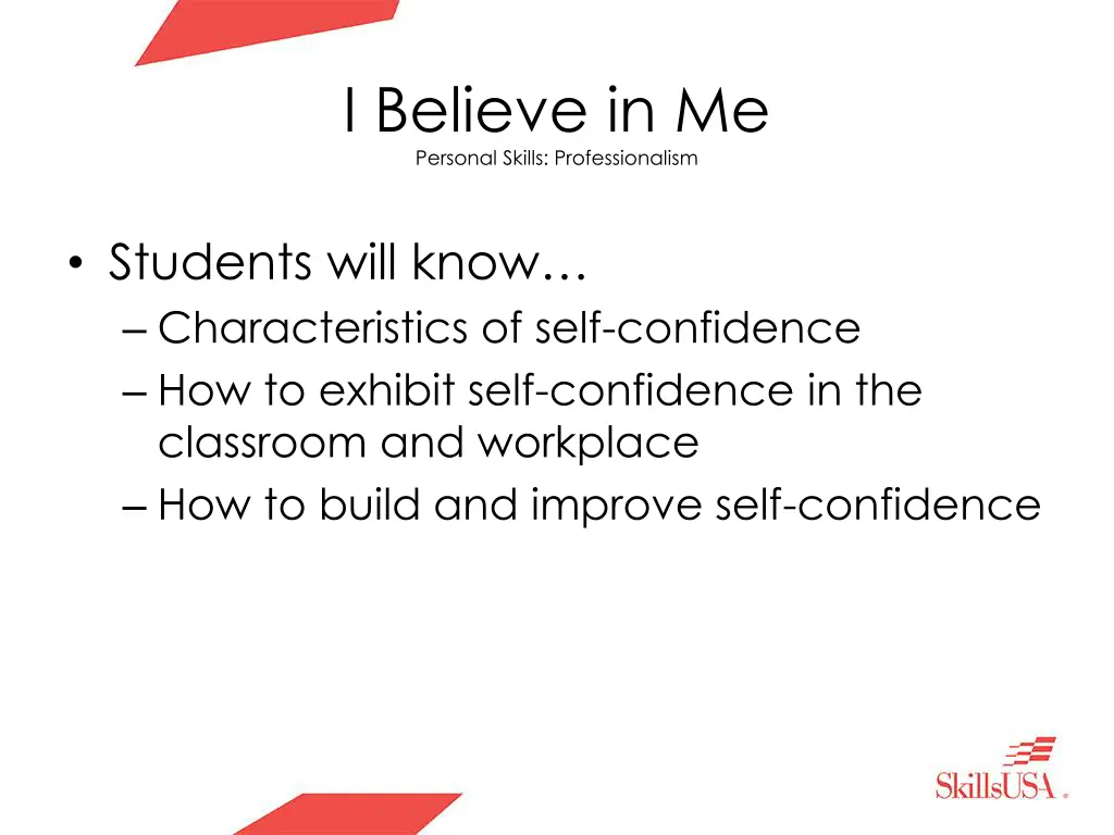 i believe in me personal skills professionalism 2