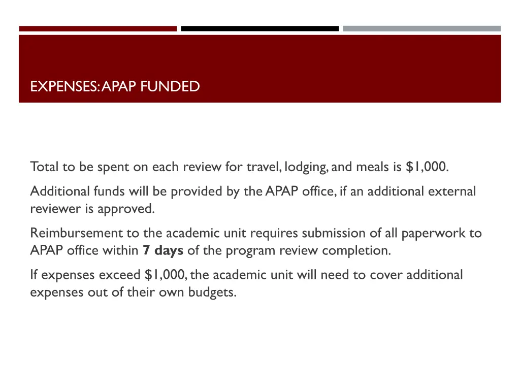 expenses apap funded