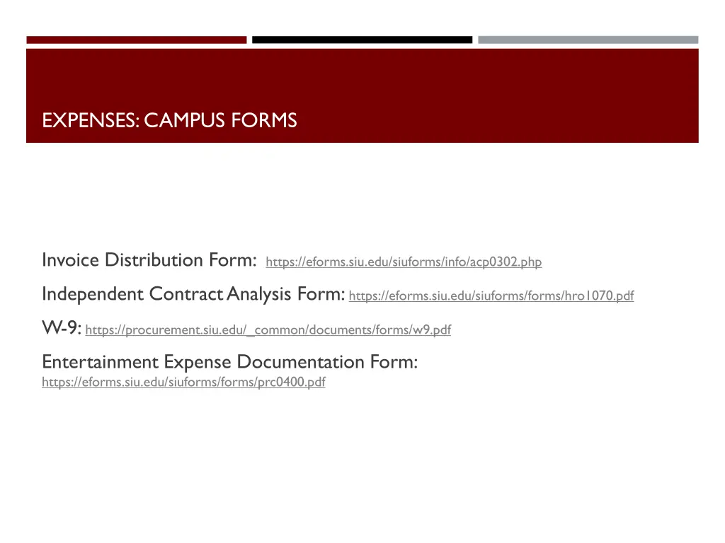 expenses campus forms