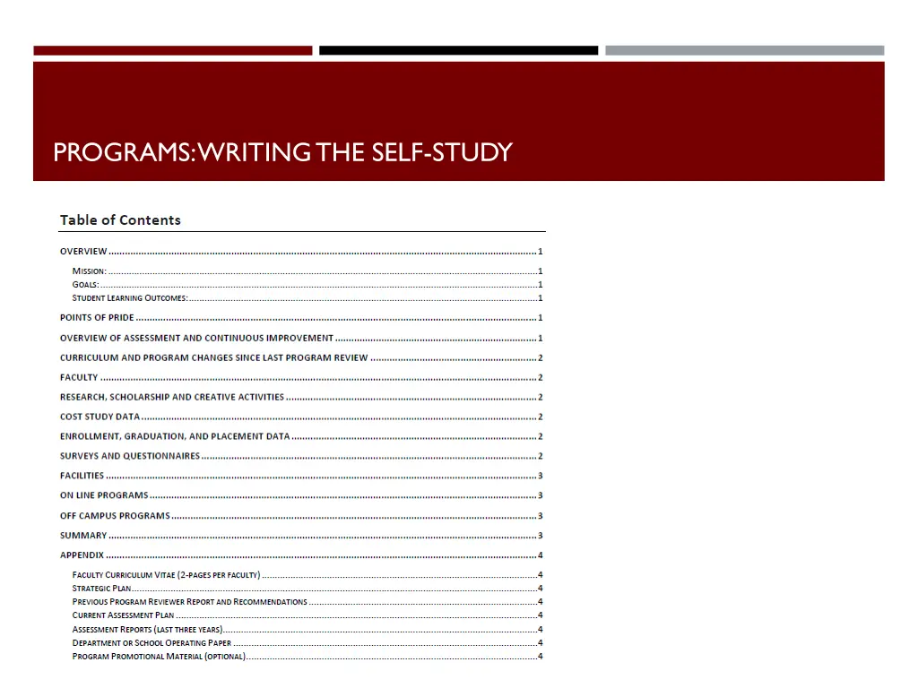 programs writing the self study