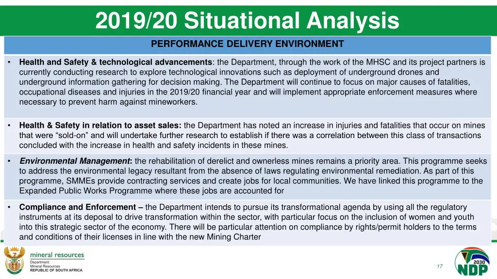 2019 20 situational analysis performance delivery 2