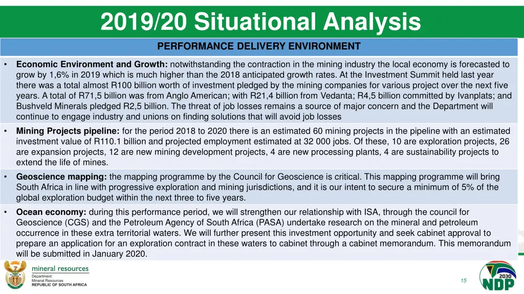 2019 20 situational analysis performance delivery