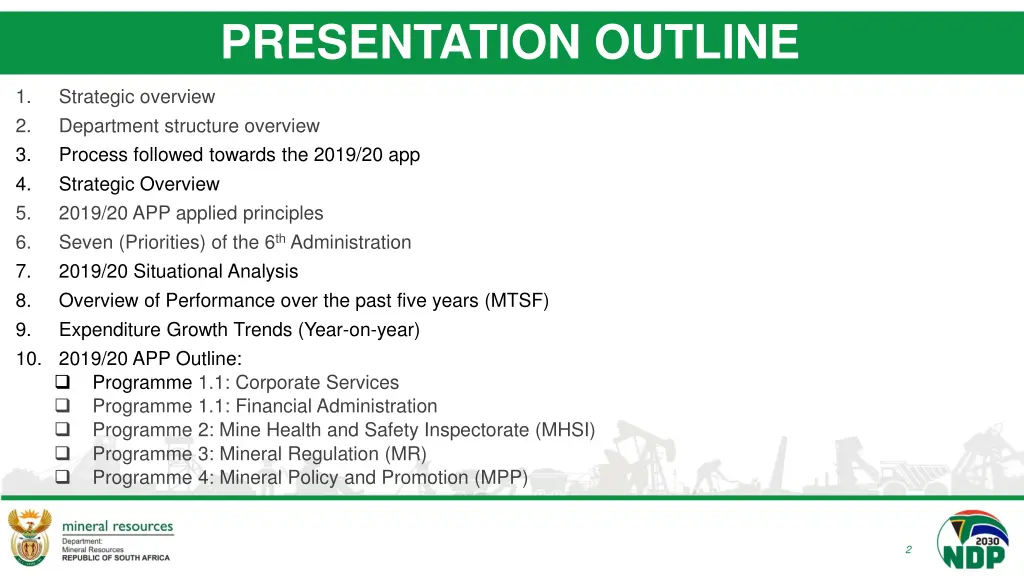 presentation outline