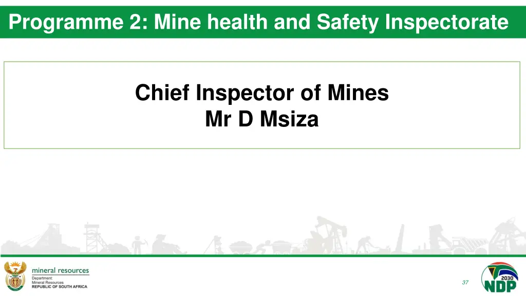 programme 2 mine health and safety inspectorate