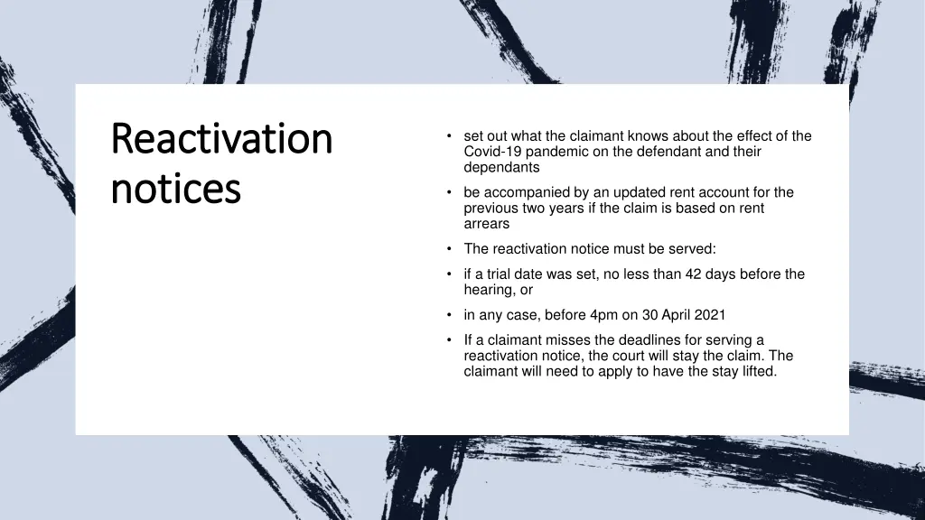 reactivation reactivation notices notices