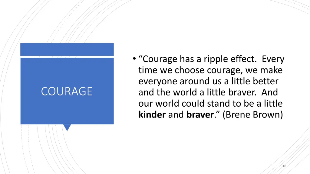 courage has a ripple effect every time we choose