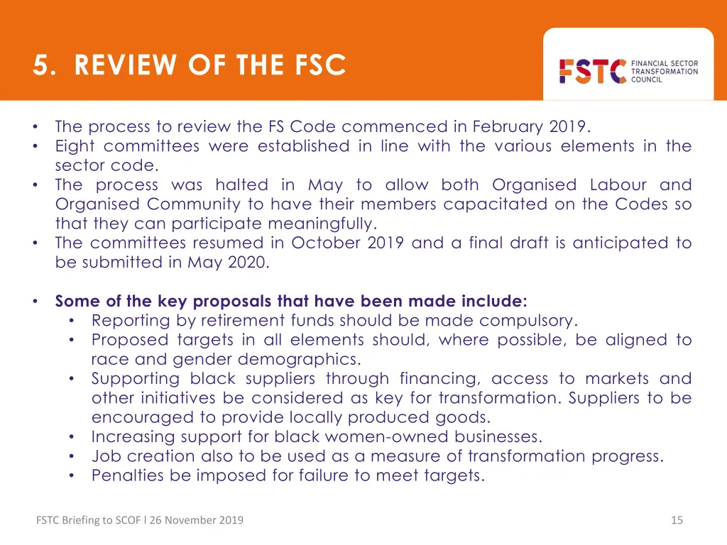 5 review of the fsc