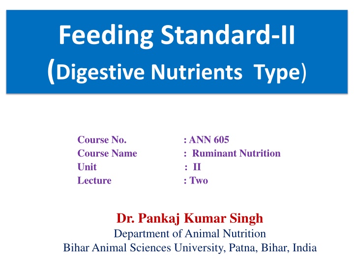 feeding standard ii digestive nutrients type