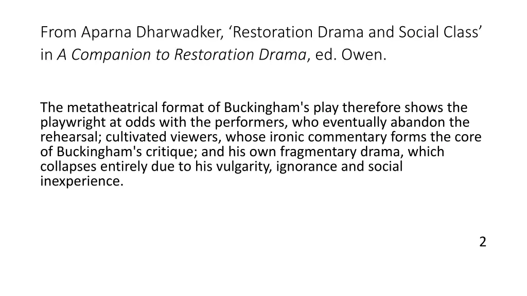 from aparna dharwadker restoration drama 1