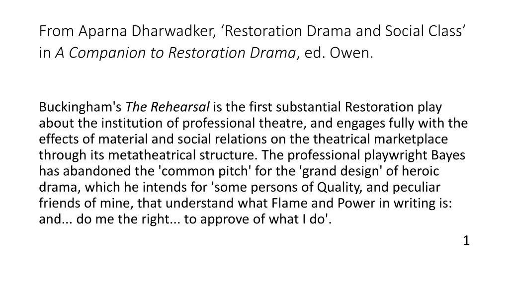 from aparna dharwadker restoration drama