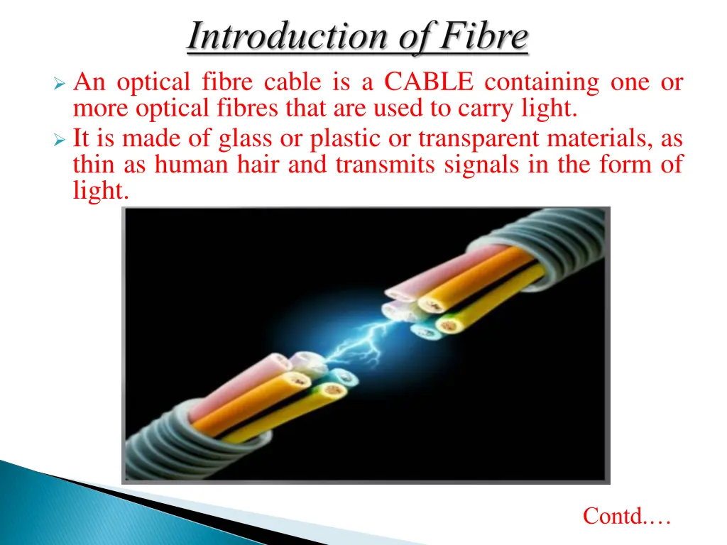 an optical fibre cable is a cable containing