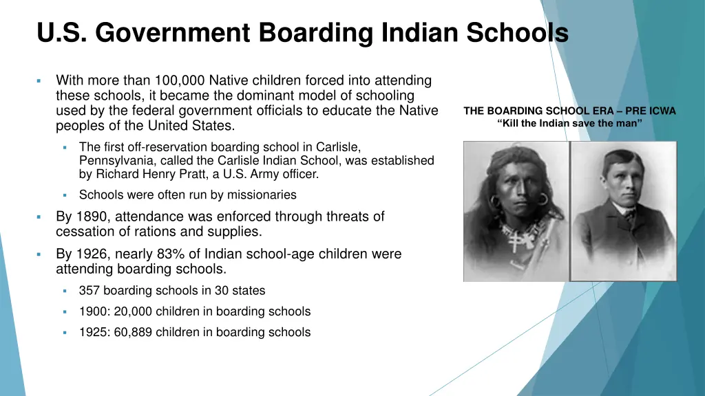 u s government boarding indian schools