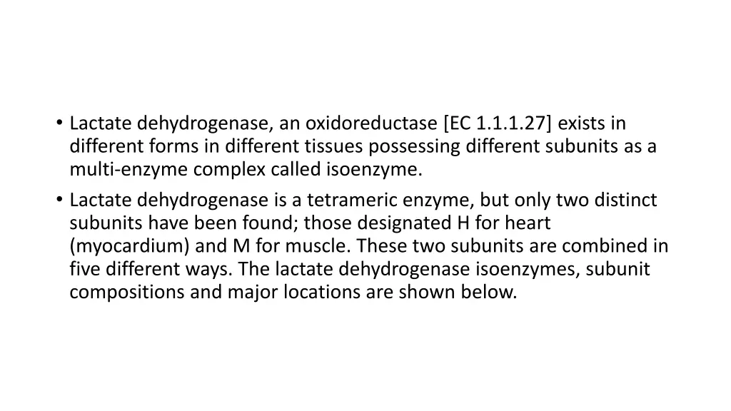 lactate dehydrogenase an oxidoreductase