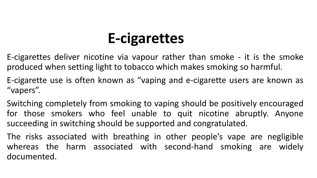 e cigarettes