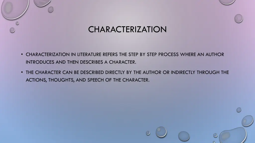 characterization