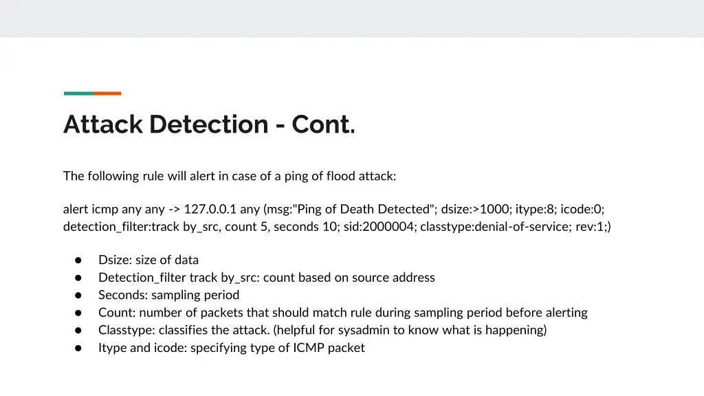 attack detection cont