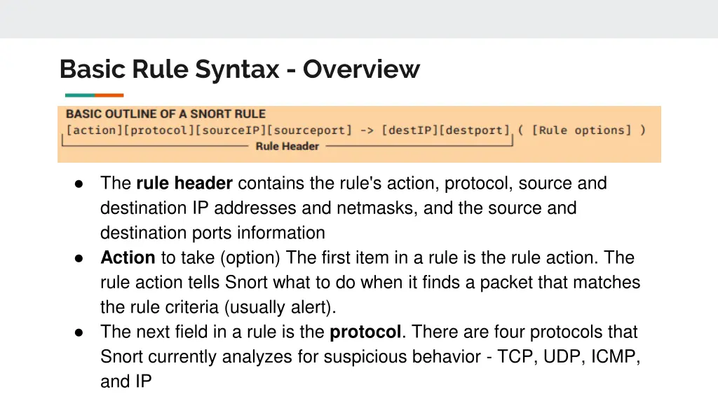 basic rule syntax overview