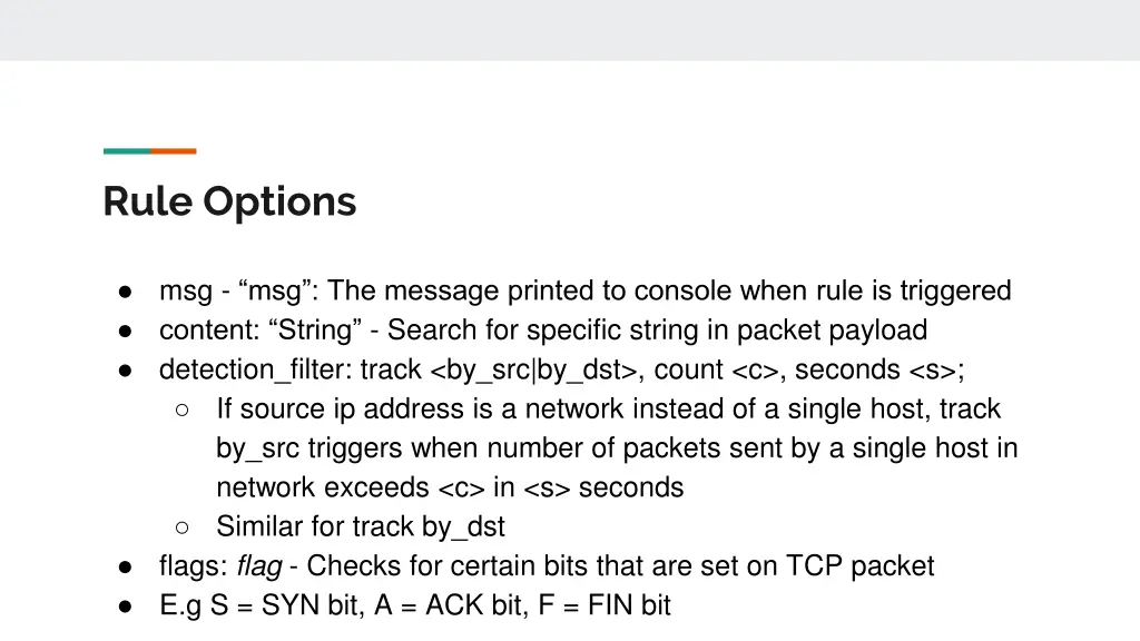 rule options