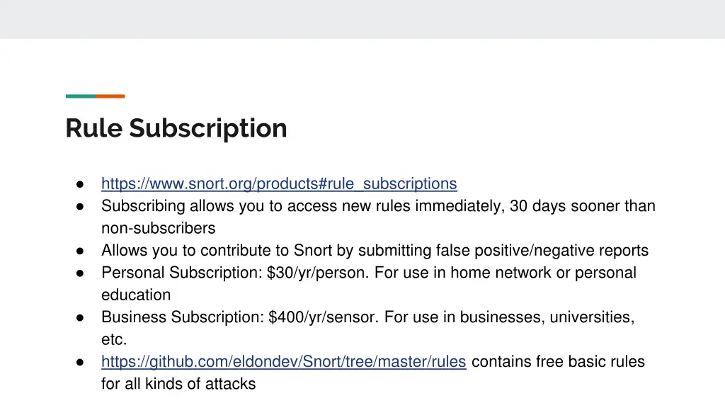 rule subscription