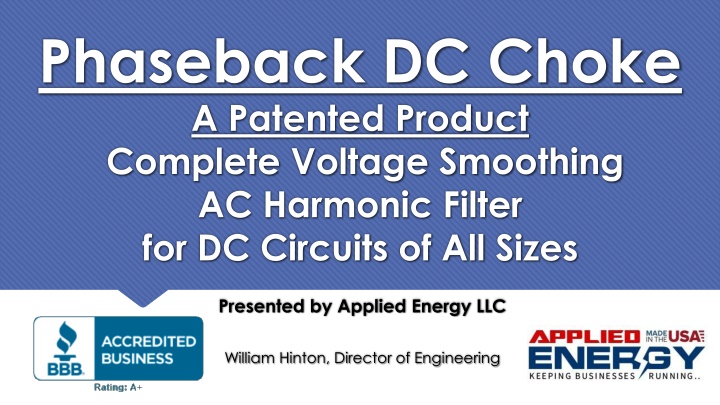 phaseback dc choke a patented product complete