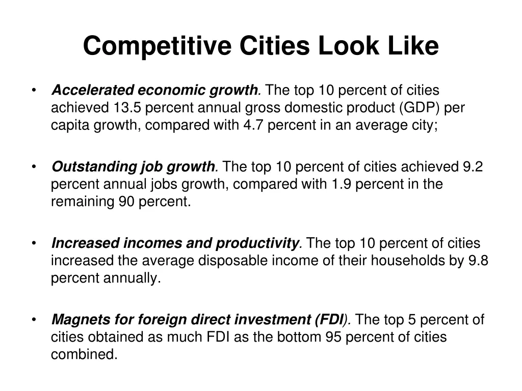 competitive cities look like