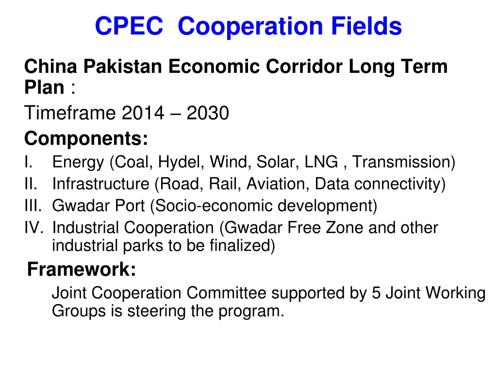 cpec cooperation fields