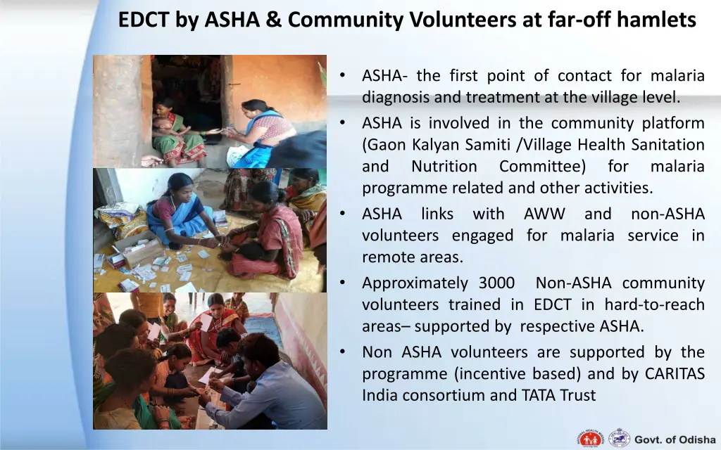 edct by asha community volunteers