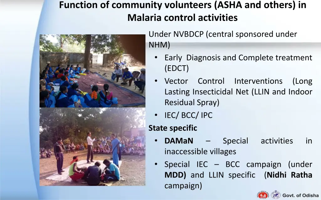 function of community volunteers asha and others