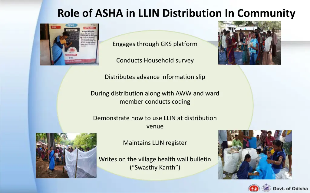 role of asha in llin distribution in community