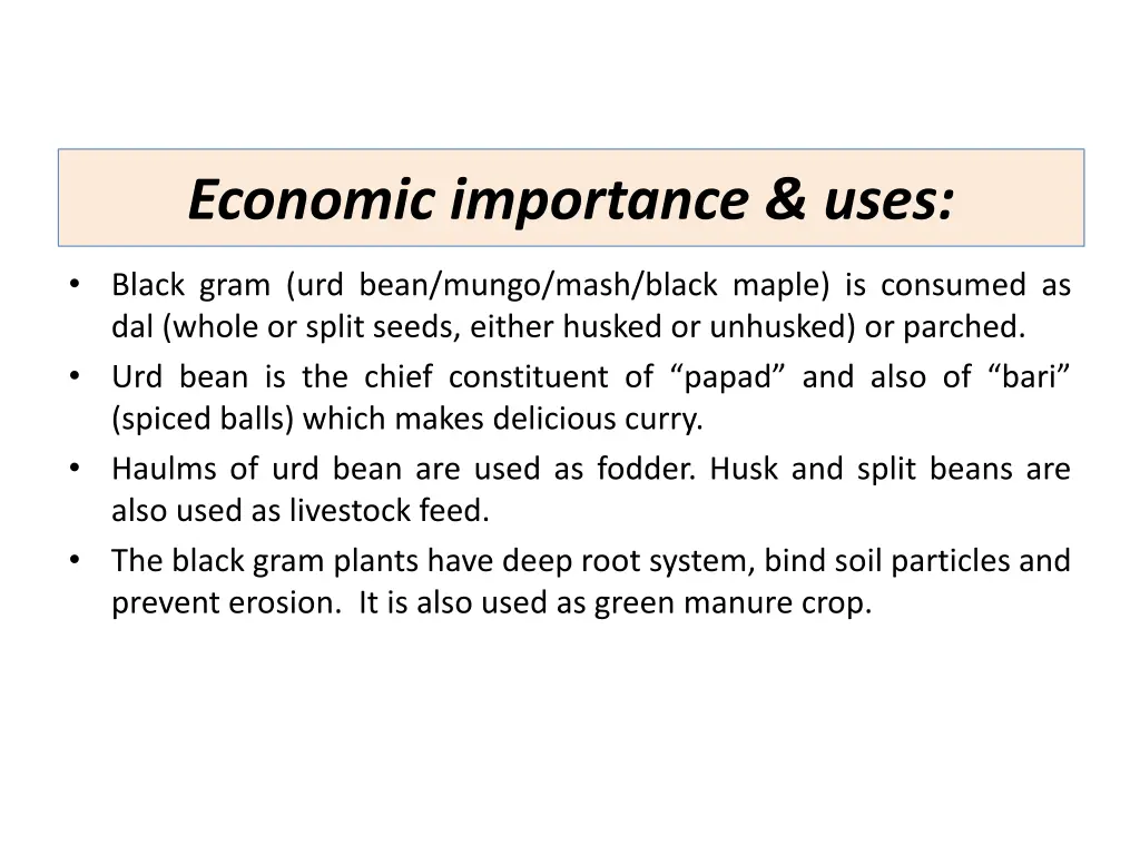 economic importance uses