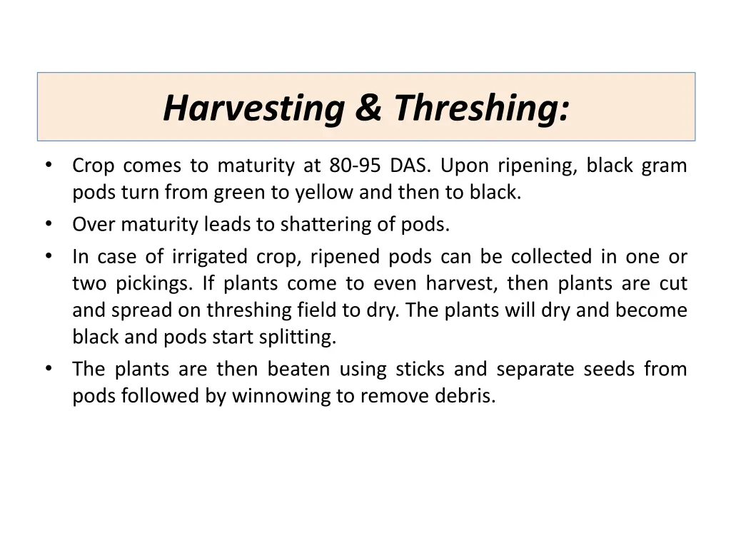 harvesting threshing