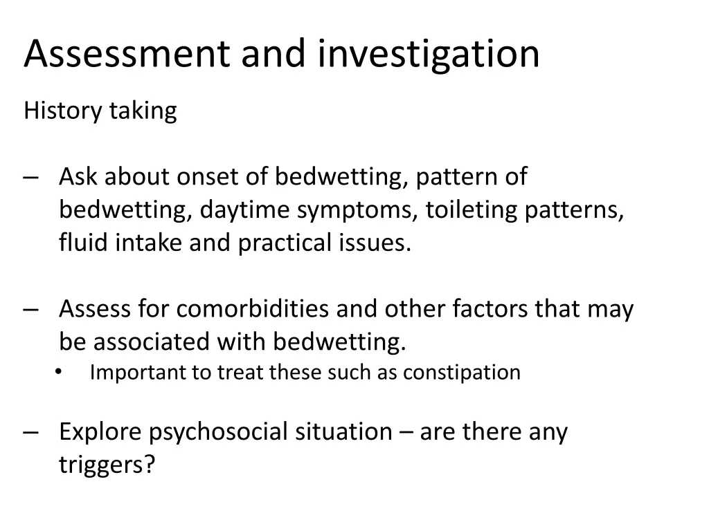 assessment and investigation