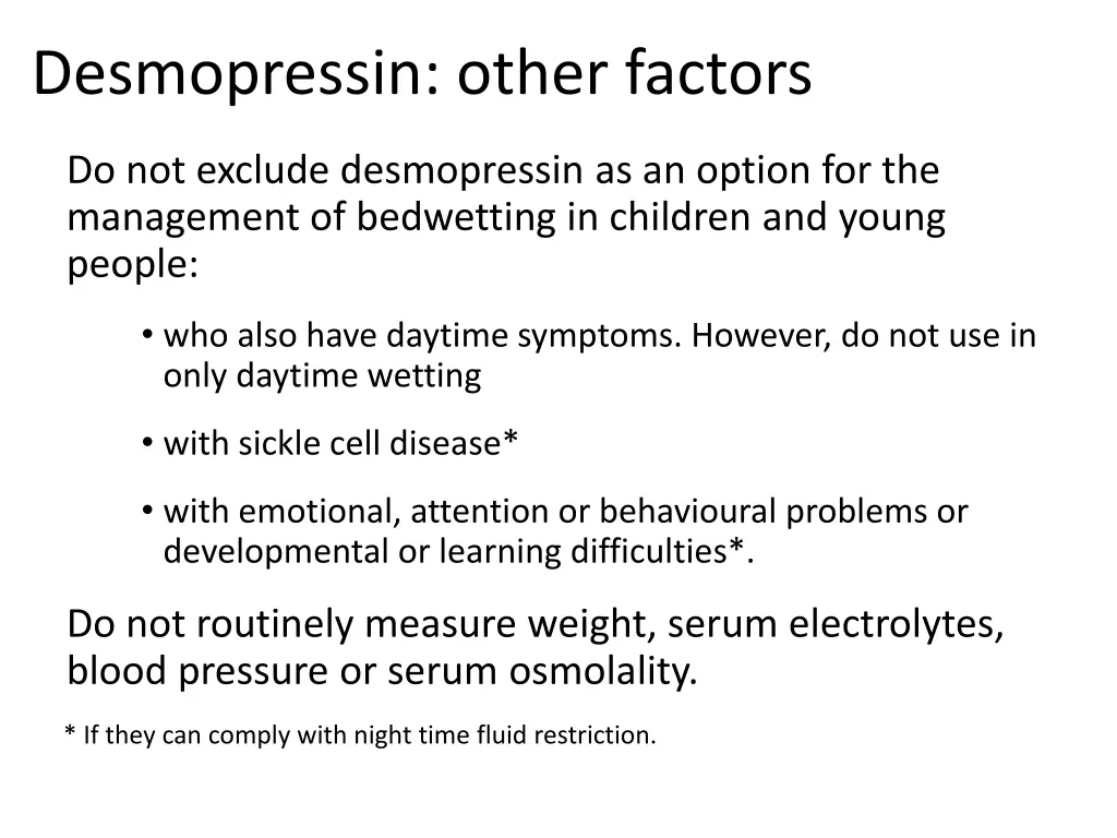 desmopressin other factors