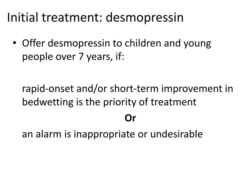 initial treatment desmopressin