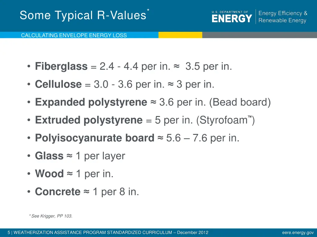 some typical r values