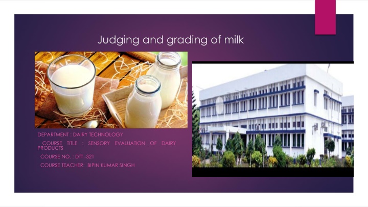 judging and grading of milk