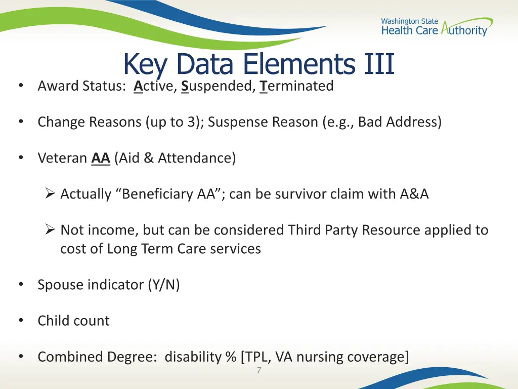 key data elements iii