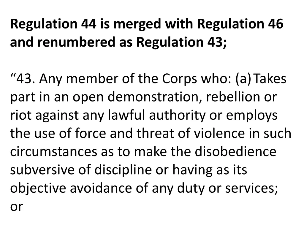 regulation 44 is merged with regulation