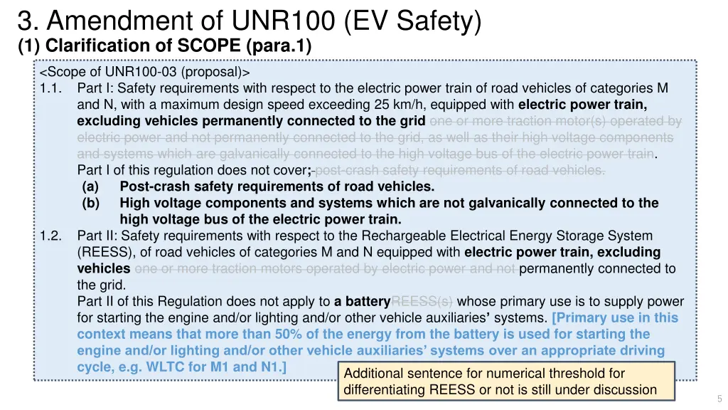 3 amendment of unr100 ev safety 1 clarification