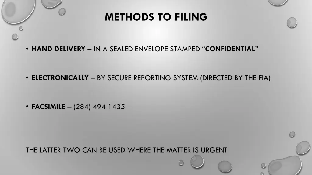 methods to filing