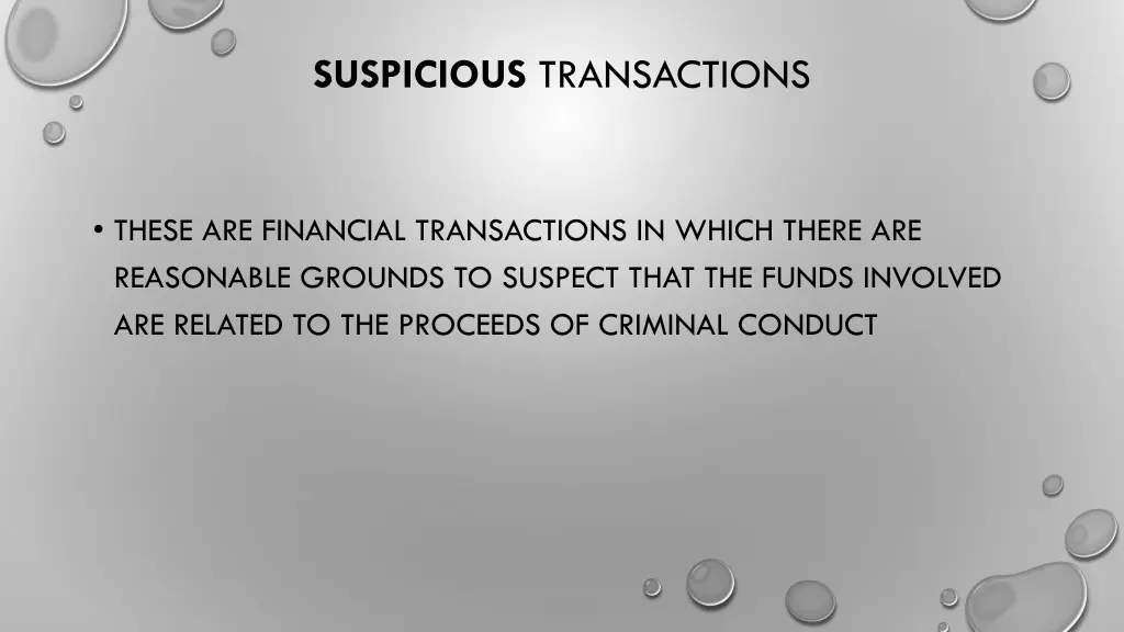 suspicious transactions