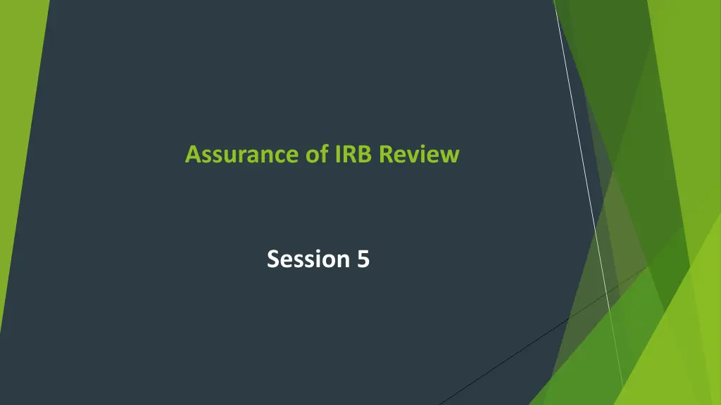 assurance of irb review