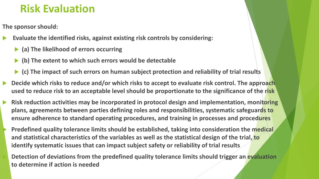 risk evaluation