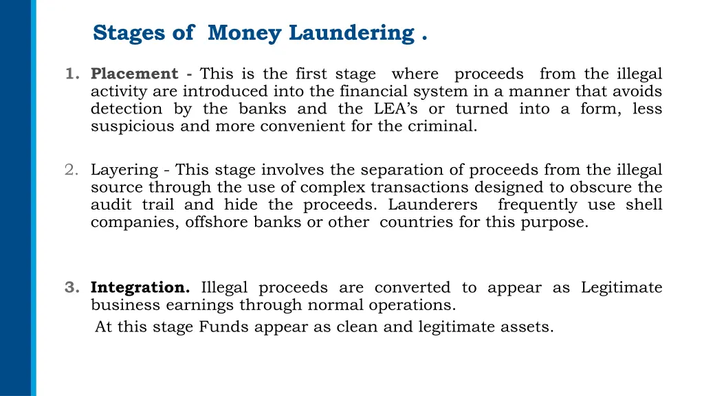 stages of money laundering