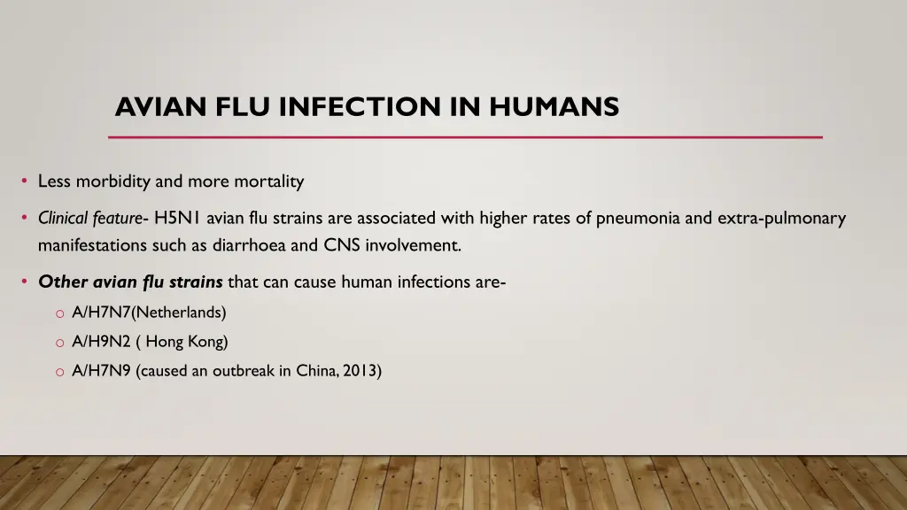 avian flu infection in humans 1