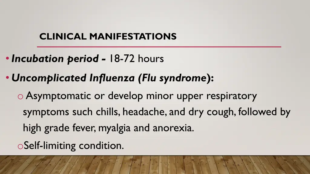 clinical manifestations